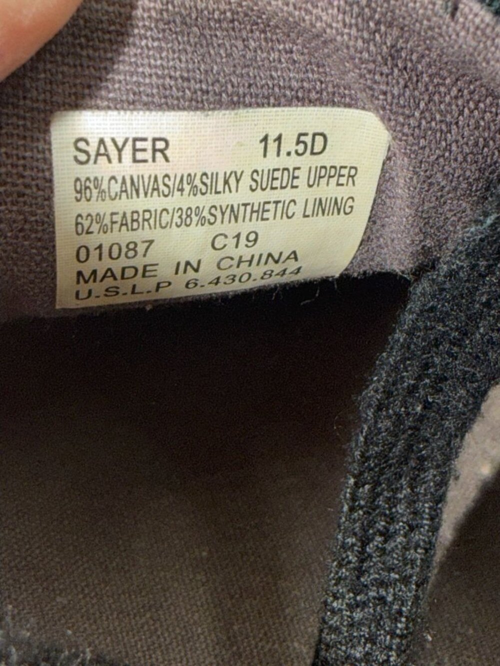 Mens Polo Ralph Lauren Sayer Black Canvas and Suede Sneakers Shoes Sz 11.5 - Picture 8 of 9